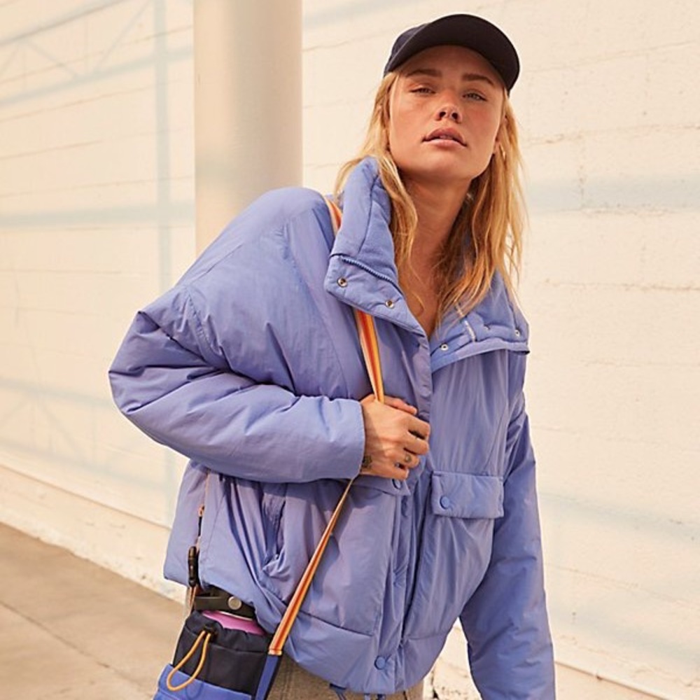 ISO Free People Phoebe Packable Puffer in Forget Me Not XS